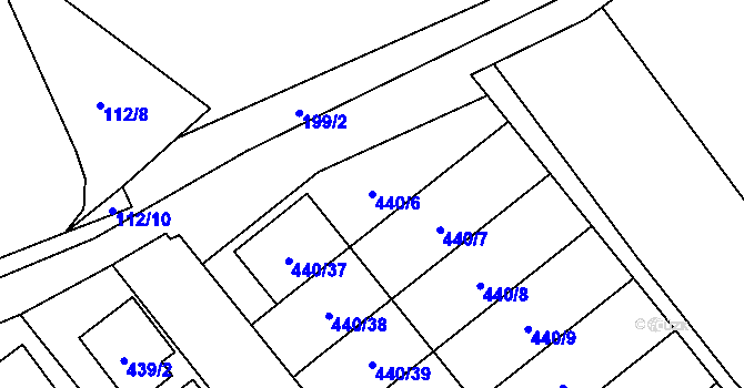Parcela st. 440/6 v KÚ Olešník, Katastrální mapa