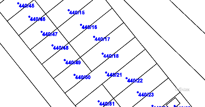 Parcela st. 440/18 v KÚ Olešník, Katastrální mapa
