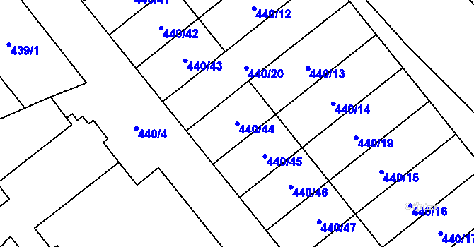 Parcela st. 440/44 v KÚ Olešník, Katastrální mapa