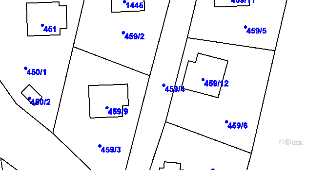 Parcela st. 459/4 v KÚ Olešník, Katastrální mapa
