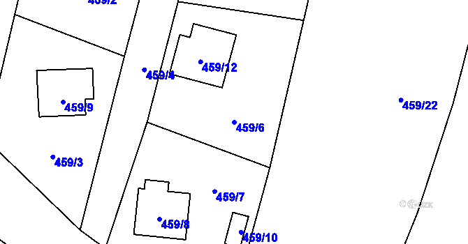Parcela st. 459/6 v KÚ Olešník, Katastrální mapa