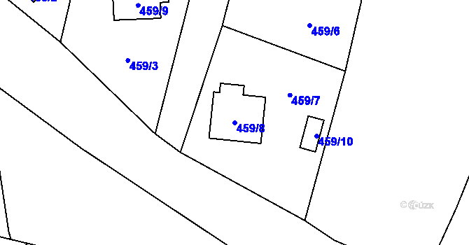 Parcela st. 459/8 v KÚ Olešník, Katastrální mapa