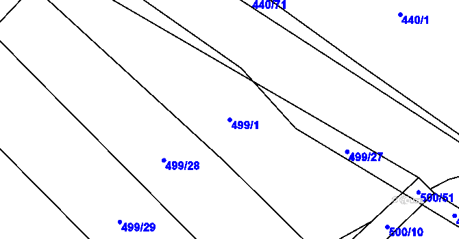 Parcela st. 499/1 v KÚ Olešník, Katastrální mapa