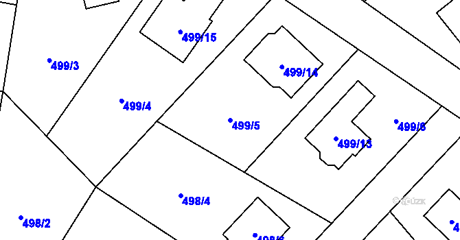 Parcela st. 499/5 v KÚ Olešník, Katastrální mapa
