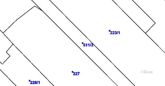 Parcela st. 511/3 v KÚ Olešník, Katastrální mapa