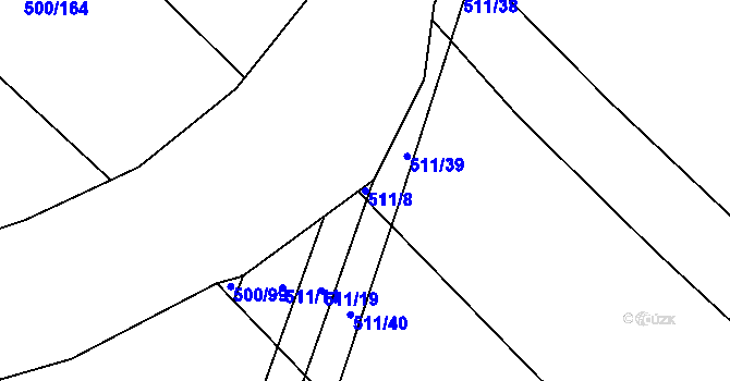 Parcela st. 511/8 v KÚ Olešník, Katastrální mapa