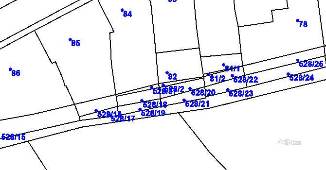 Parcela st. 528/2 v KÚ Olešník, Katastrální mapa