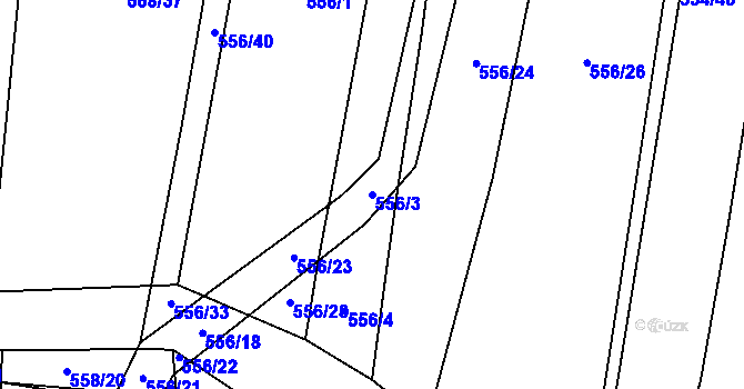 Parcela st. 556/3 v KÚ Olešník, Katastrální mapa
