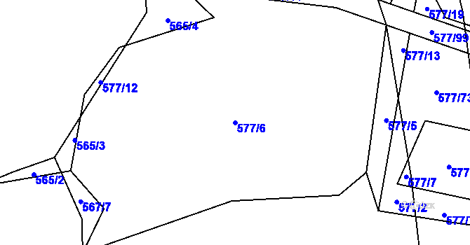 Parcela st. 577/6 v KÚ Olešník, Katastrální mapa