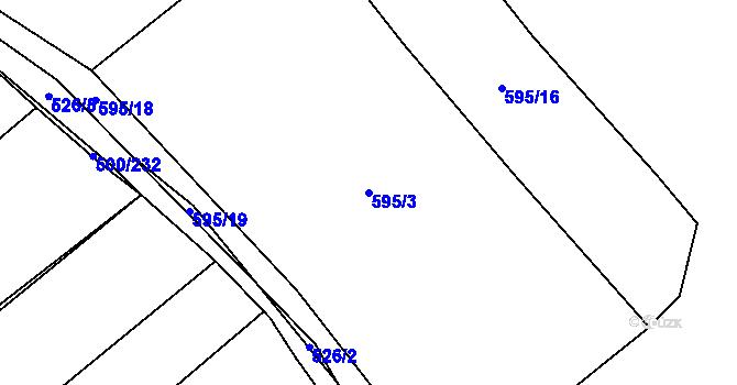 Parcela st. 595/3 v KÚ Olešník, Katastrální mapa
