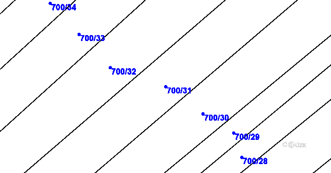 Parcela st. 700/31 v KÚ Olešník, Katastrální mapa