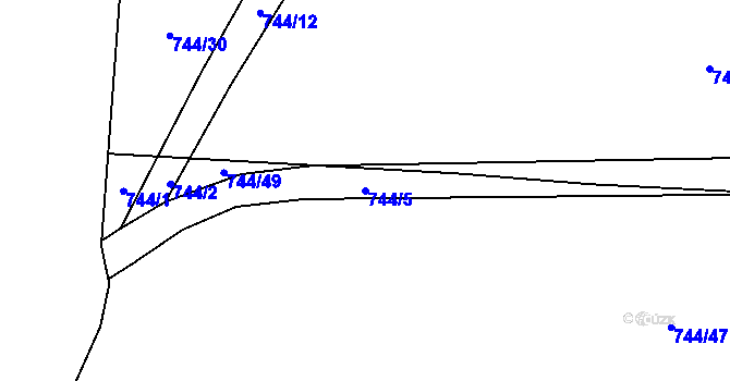 Parcela st. 744/5 v KÚ Olešník, Katastrální mapa