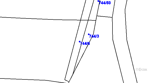 Parcela st. 744/6 v KÚ Olešník, Katastrální mapa