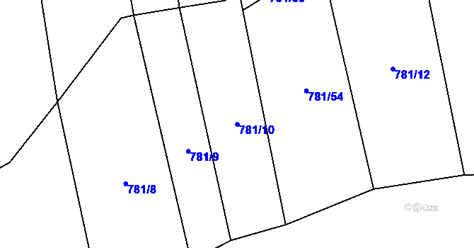 Parcela st. 781/10 v KÚ Olešník, Katastrální mapa