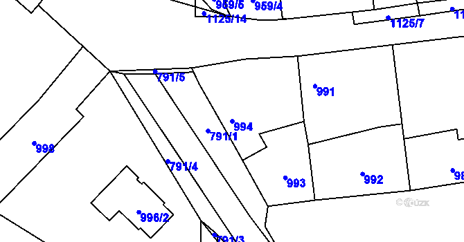 Parcela st. 994 v KÚ Olešník, Katastrální mapa