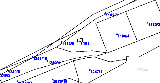 Parcela st. 1181 v KÚ Olešník, Katastrální mapa