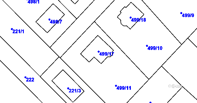 Parcela st. 499/17 v KÚ Olešník, Katastrální mapa