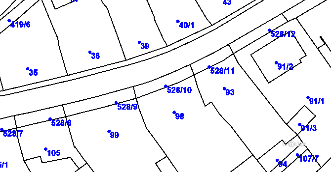 Parcela st. 528/10 v KÚ Olešník, Katastrální mapa