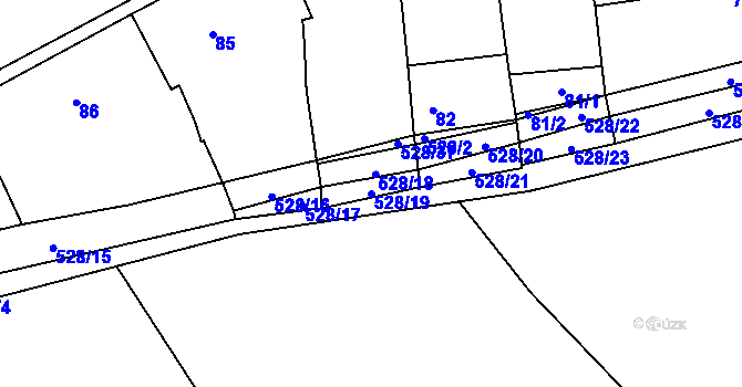 Parcela st. 528/19 v KÚ Olešník, Katastrální mapa