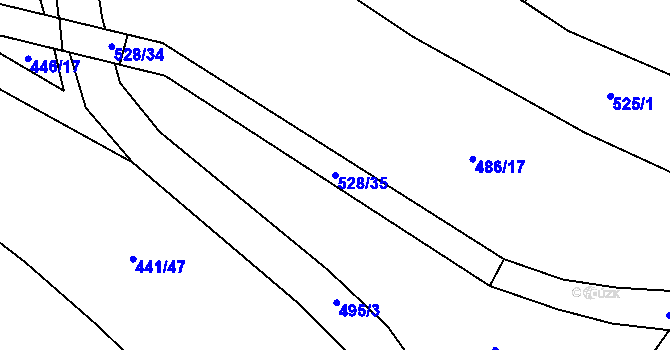 Parcela st. 528/35 v KÚ Olešník, Katastrální mapa