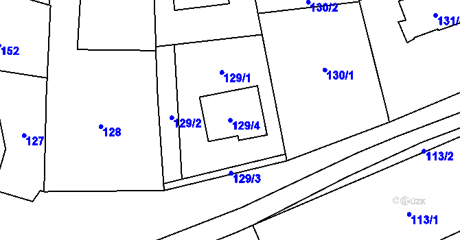 Parcela st. 129/4 v KÚ Olešník, Katastrální mapa