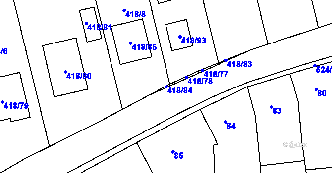 Parcela st. 418/84 v KÚ Olešník, Katastrální mapa