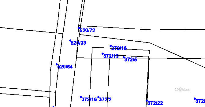 Parcela st. 372/19 v KÚ Olešník, Katastrální mapa