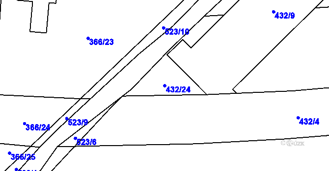 Parcela st. 432/24 v KÚ Olešník, Katastrální mapa