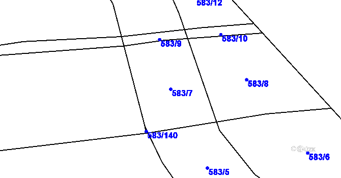 Parcela st. 583/7 v KÚ Olešník, Katastrální mapa
