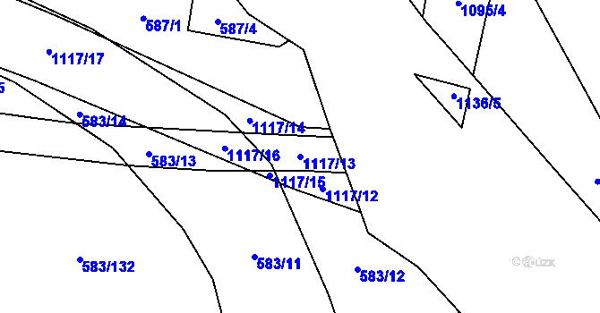 Parcela st. 1117/13 v KÚ Olešník, Katastrální mapa