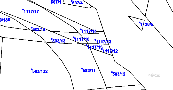 Parcela st. 1117/15 v KÚ Olešník, Katastrální mapa