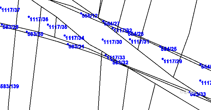 Parcela st. 1117/33 v KÚ Olešník, Katastrální mapa