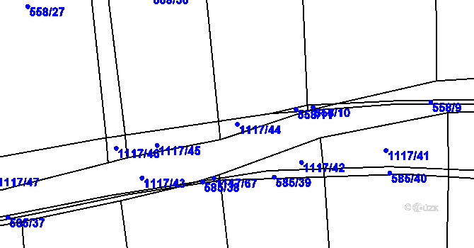 Parcela st. 1117/44 v KÚ Olešník, Katastrální mapa