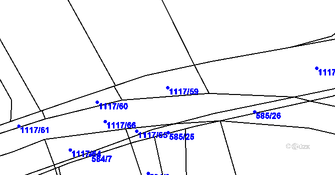Parcela st. 1117/59 v KÚ Olešník, Katastrální mapa