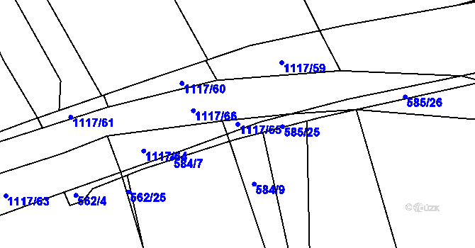 Parcela st. 1117/65 v KÚ Olešník, Katastrální mapa