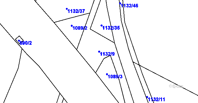 Parcela st. 1132/9 v KÚ Olešník, Katastrální mapa