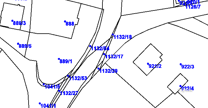 Parcela st. 1132/17 v KÚ Olešník, Katastrální mapa