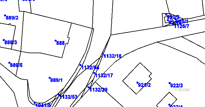 Parcela st. 1132/18 v KÚ Olešník, Katastrální mapa