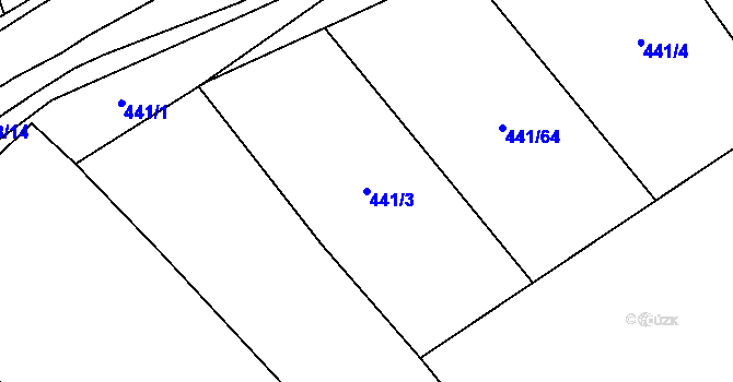 Parcela st. 441/3 v KÚ Olešník, Katastrální mapa