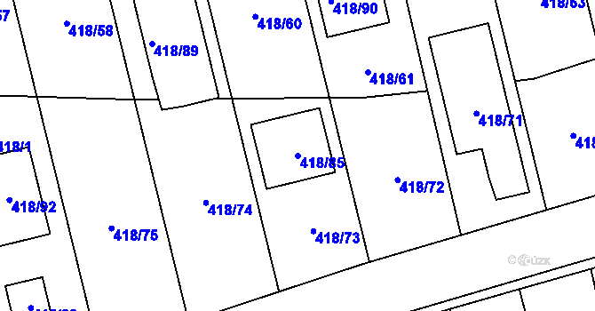 Parcela st. 418/85 v KÚ Olešník, Katastrální mapa