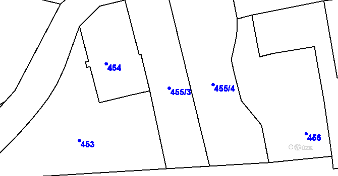 Parcela st. 455/3 v KÚ Olešník, Katastrální mapa