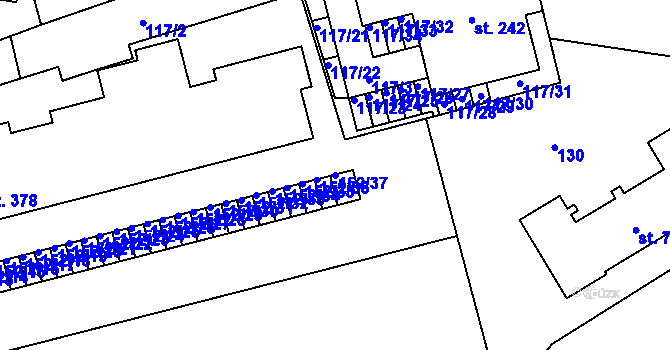 Parcela st. 152/37 v KÚ Klášterní Hradisko, Katastrální mapa
