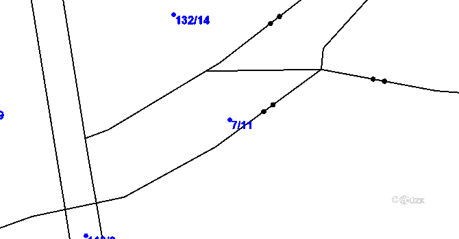 Parcela st. 7/11 v KÚ Klášterní Hradisko, Katastrální mapa
