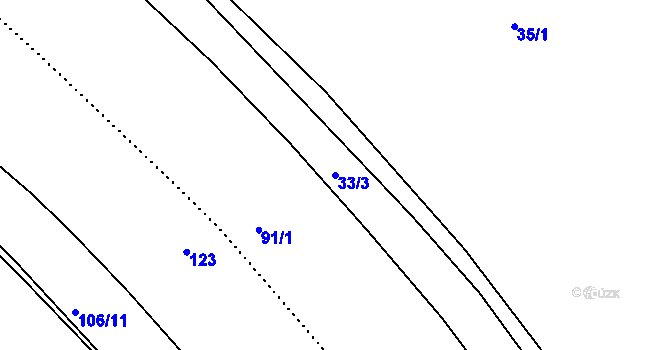 Parcela st. 33/3 v KÚ Klášterní Hradisko, Katastrální mapa
