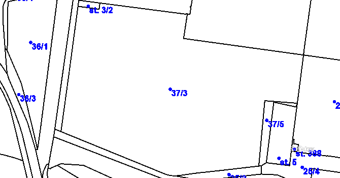 Parcela st. 37/3 v KÚ Klášterní Hradisko, Katastrální mapa