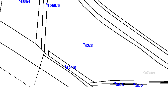 Parcela st. 42/2 v KÚ Klášterní Hradisko, Katastrální mapa