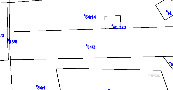 Parcela st. 54/3 v KÚ Klášterní Hradisko, Katastrální mapa