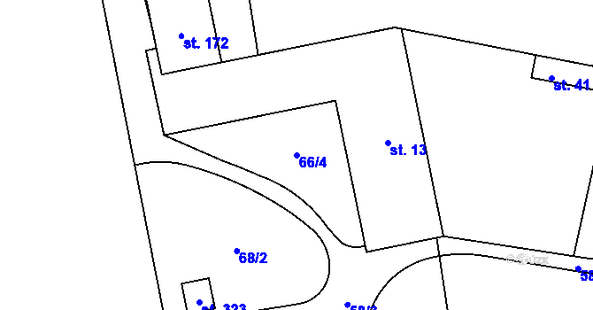 Parcela st. 66/4 v KÚ Klášterní Hradisko, Katastrální mapa