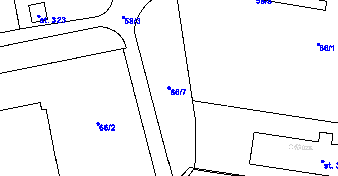 Parcela st. 66/7 v KÚ Klášterní Hradisko, Katastrální mapa