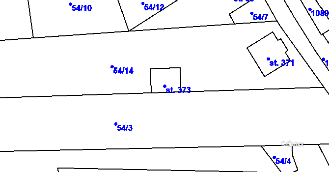 Parcela st. 373 v KÚ Klášterní Hradisko, Katastrální mapa